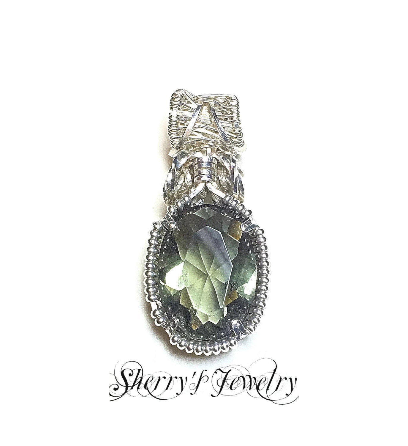 Handmade Smokey Quartz sterling silver pendant