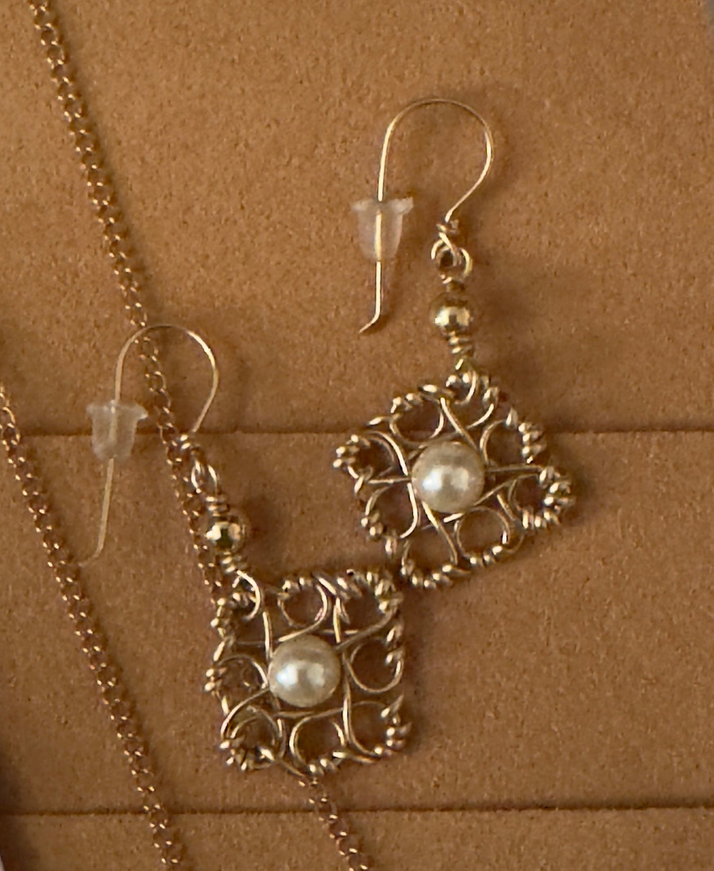 Golden Swarovski Pearl Jewelry set