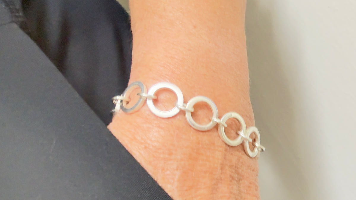 Hand Fabricated Sterling silver Geometric bracelet
