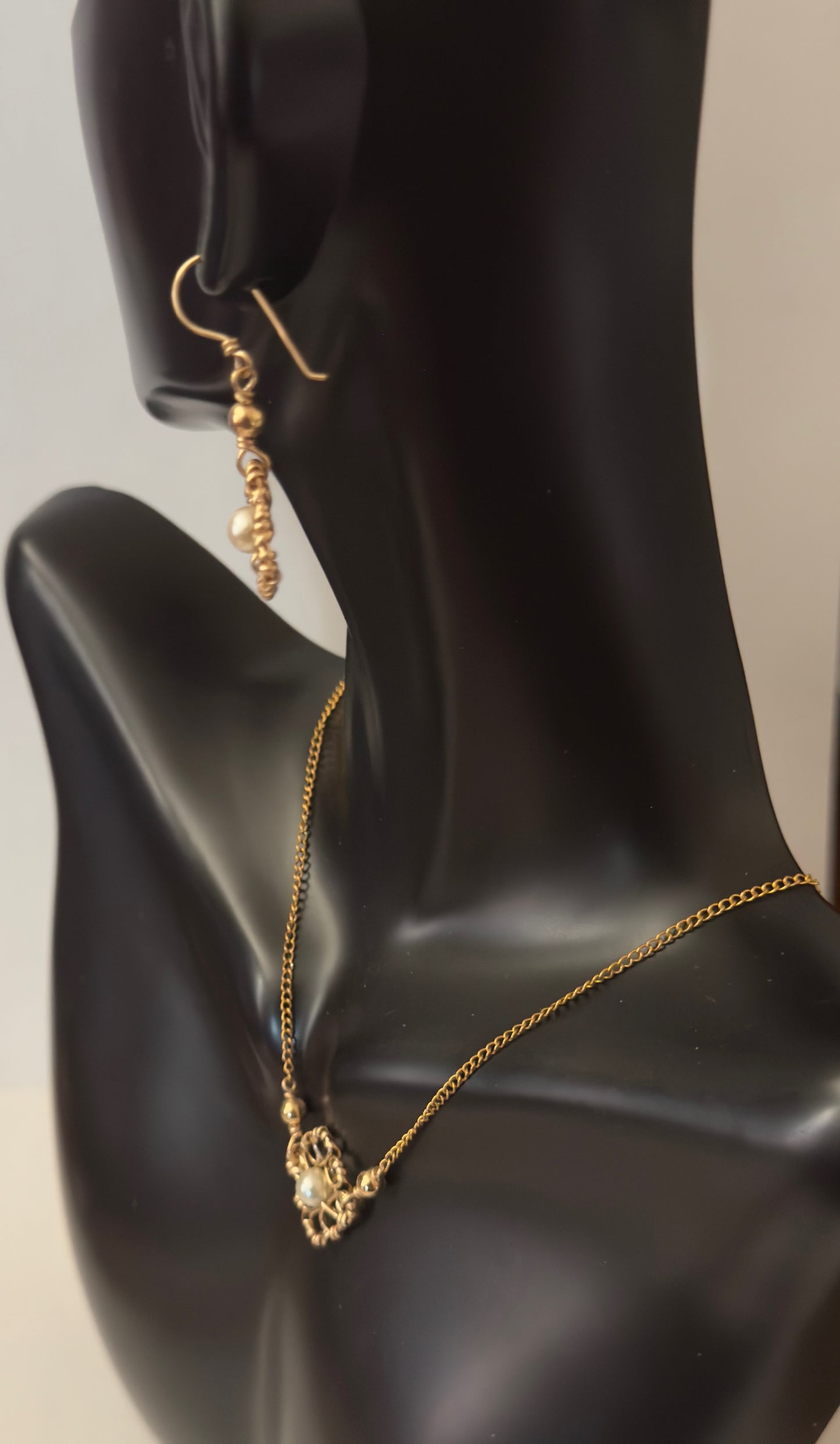 Golden Swarovski Pearl Jewelry set