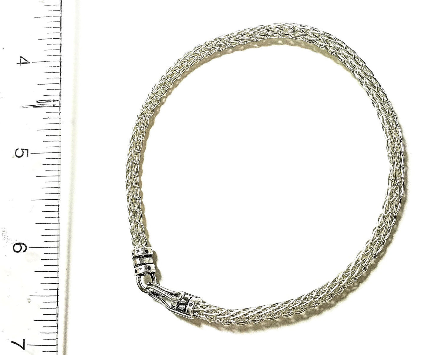Silver Viking knit bracelet