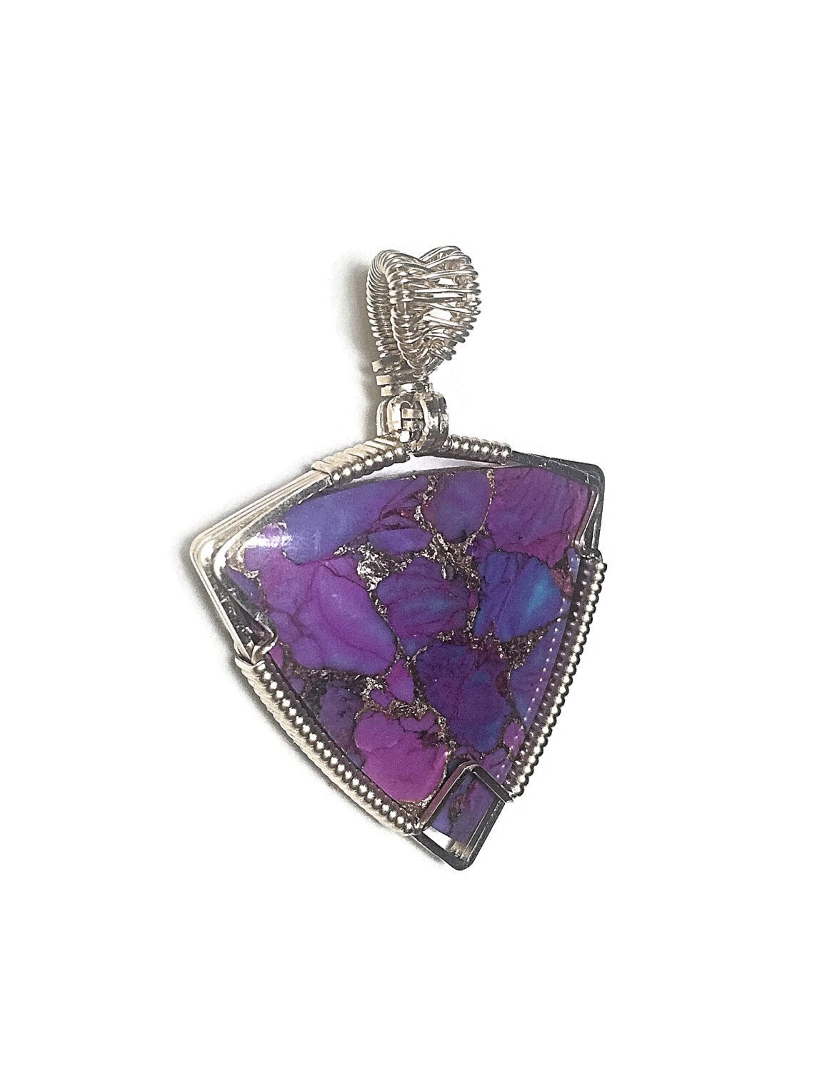 Handmade Gold Colbaugh (dyed)purple & Bronze Mohave Turquoise Pendant