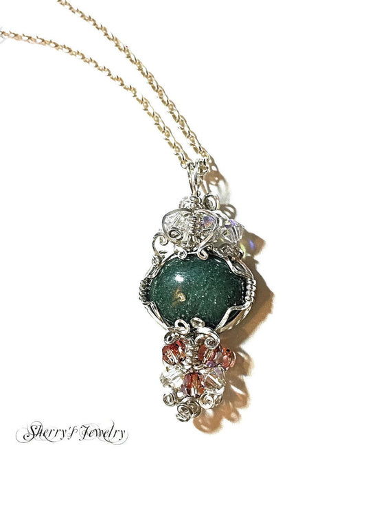 Silver Gemstone Fairy Pendant