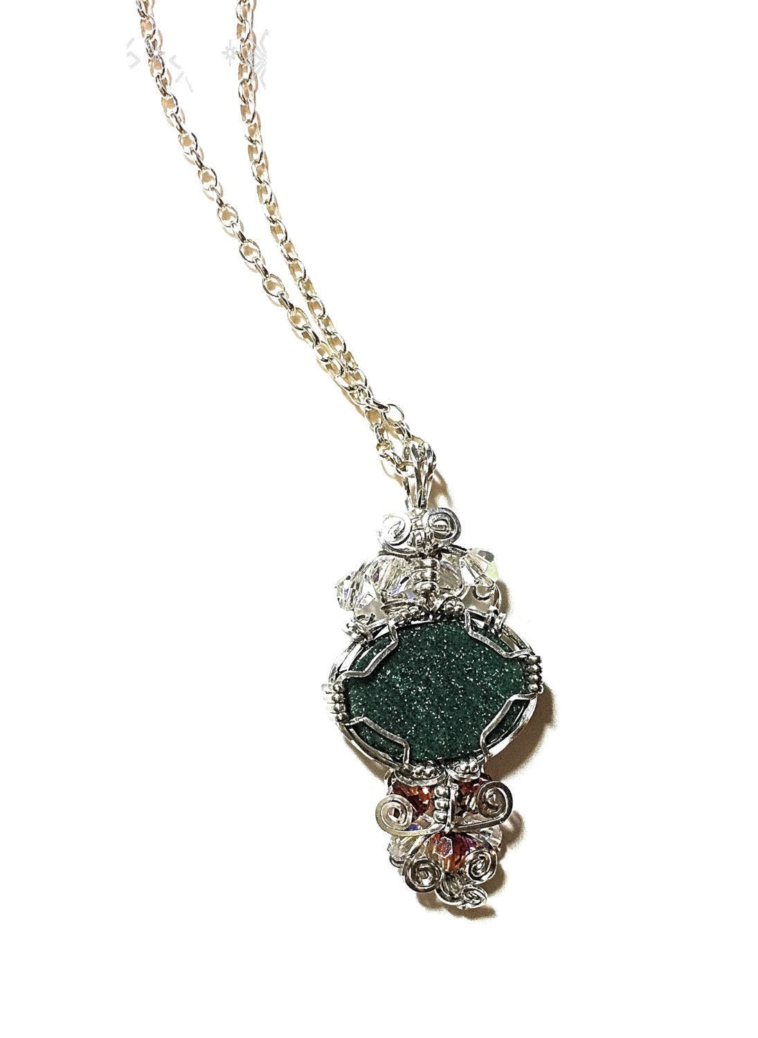 Silver Gemstone Fairy Pendant