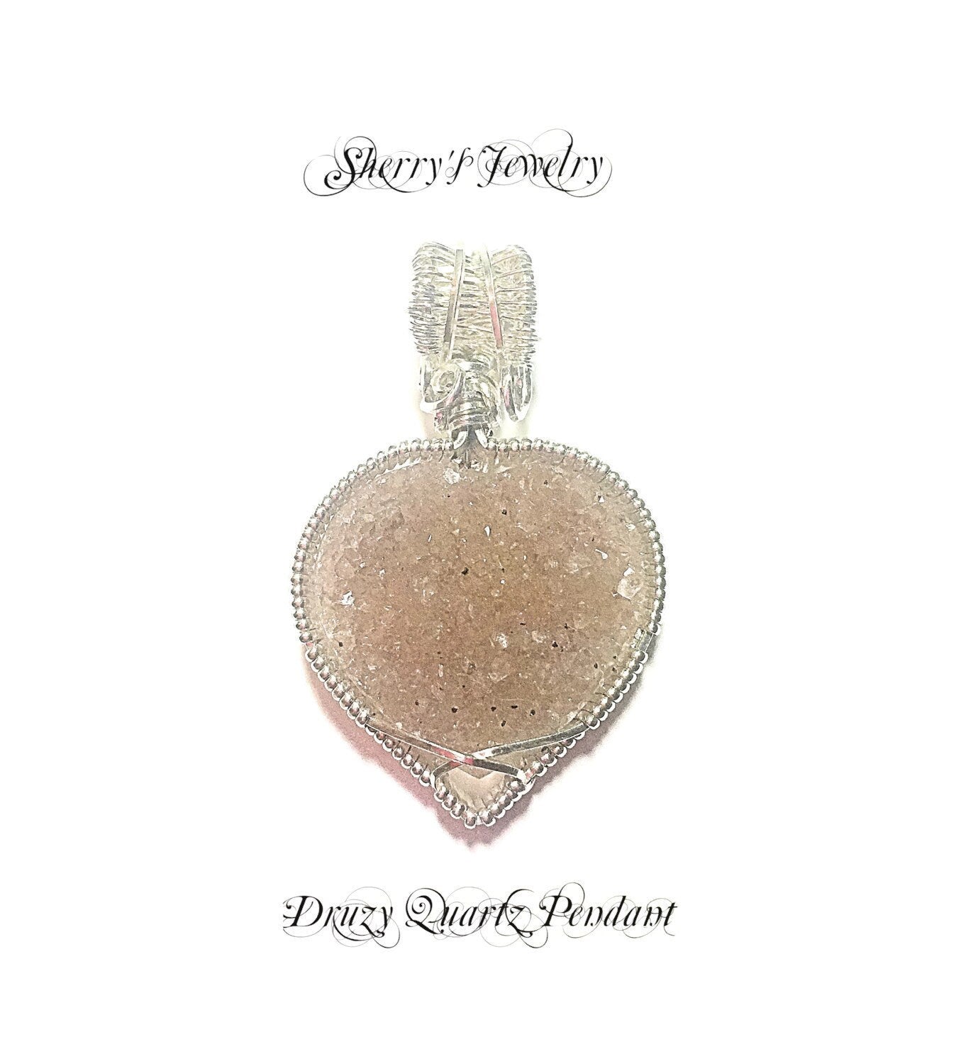 Silver Druzy Quartz Pendant