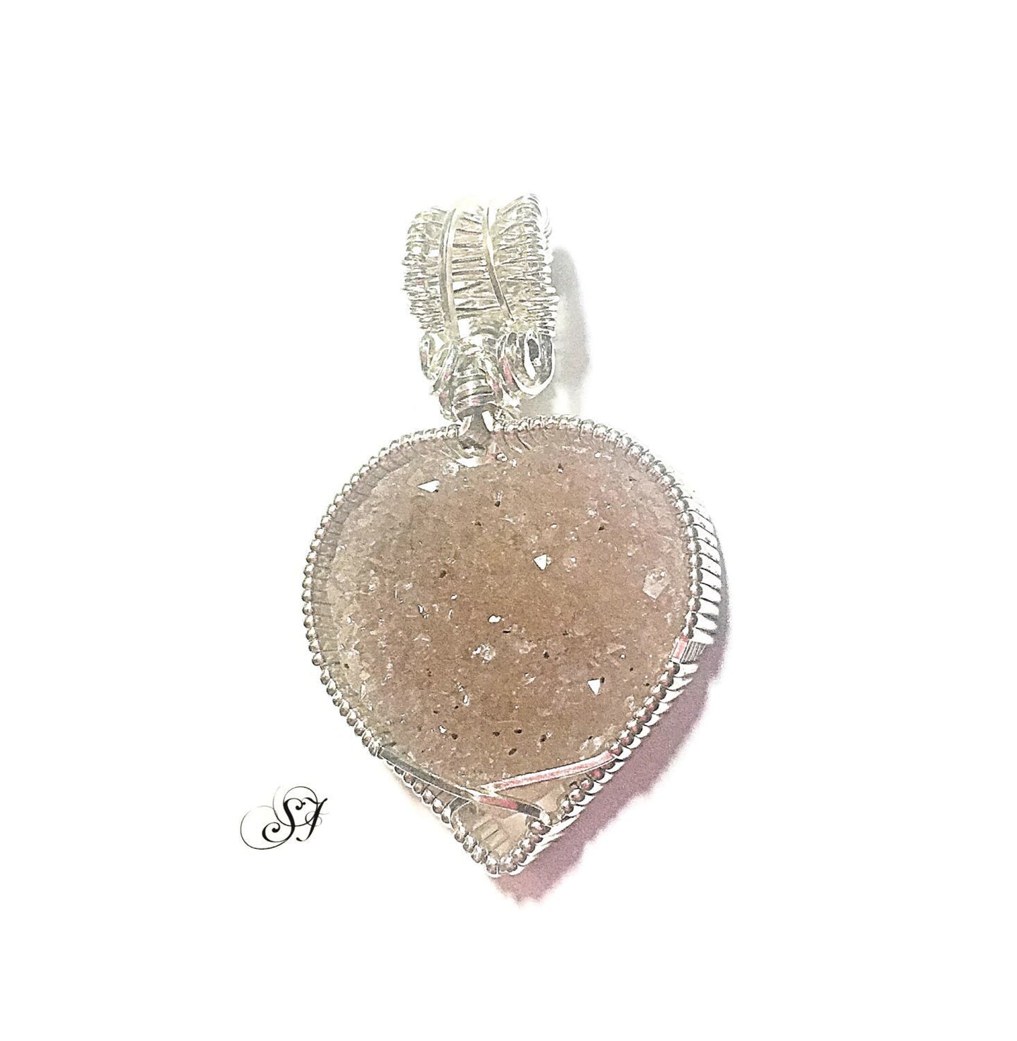 Silver Druzy Quartz Pendant