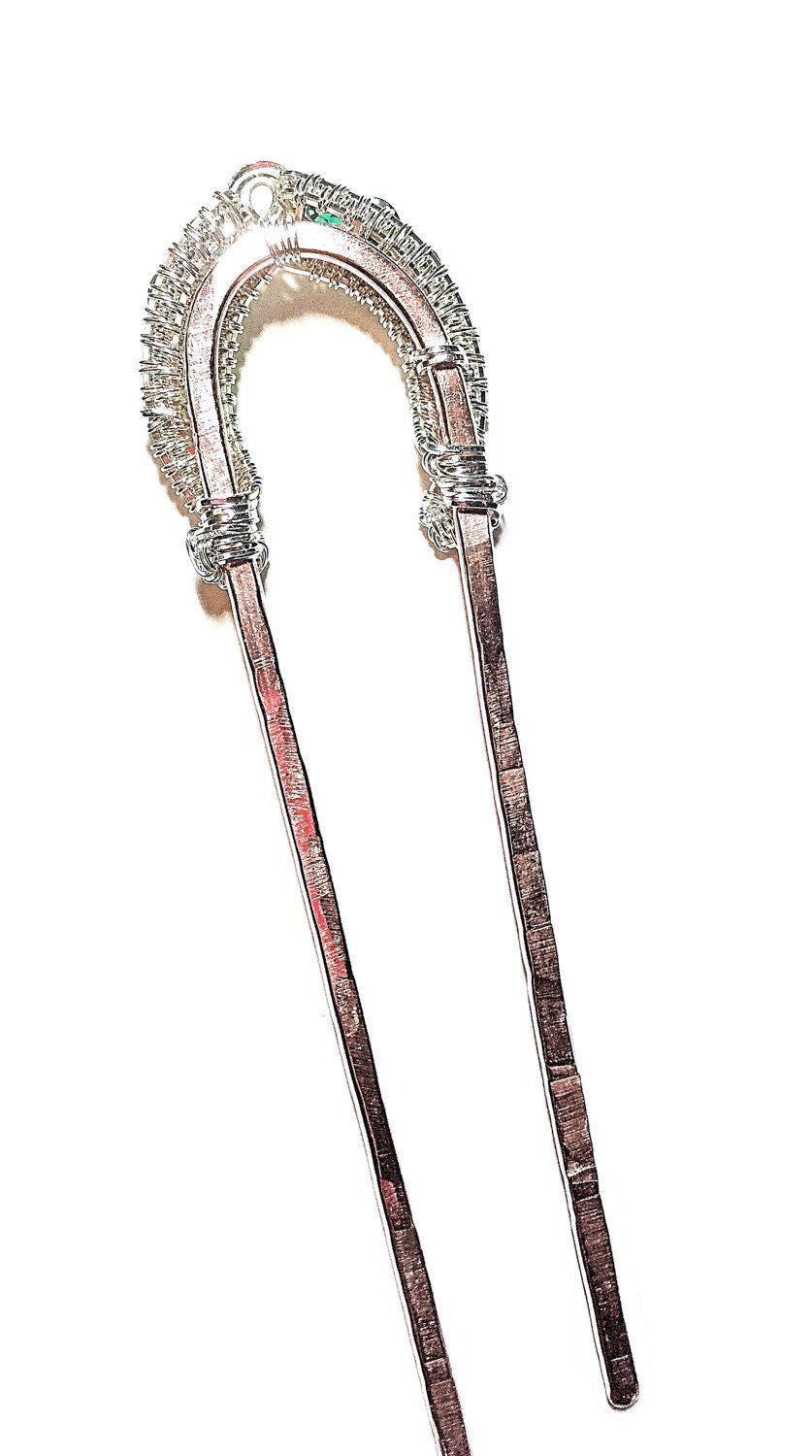 Silver Swarovski crystal hair pin