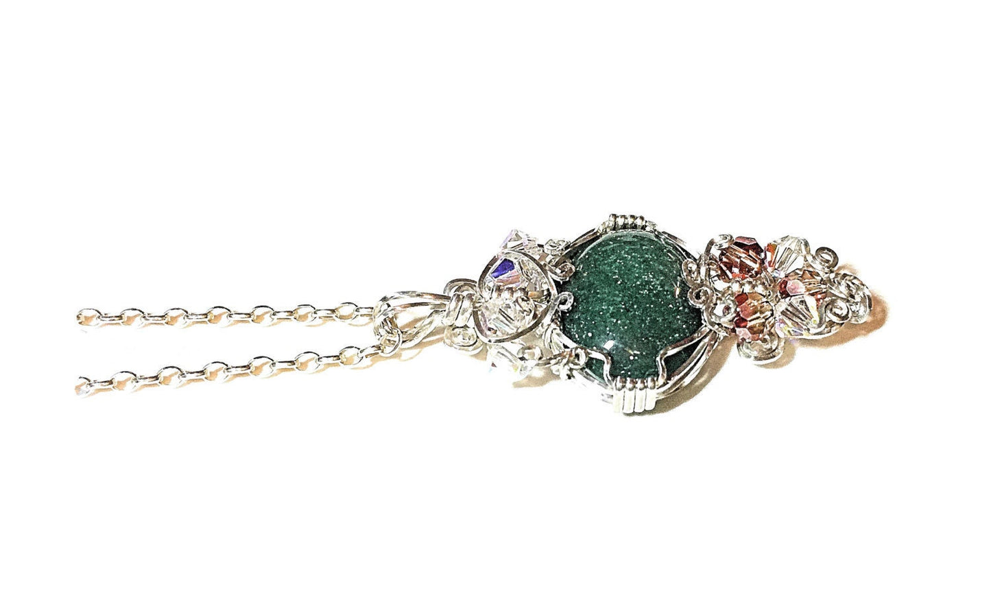 Silver Gemstone Fairy Pendant