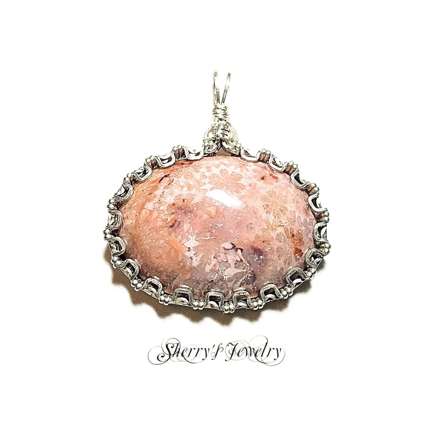 Silver Coral pendant