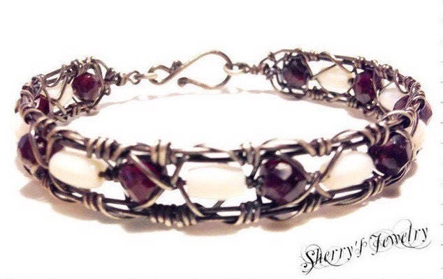 Silver Garnet bracelet