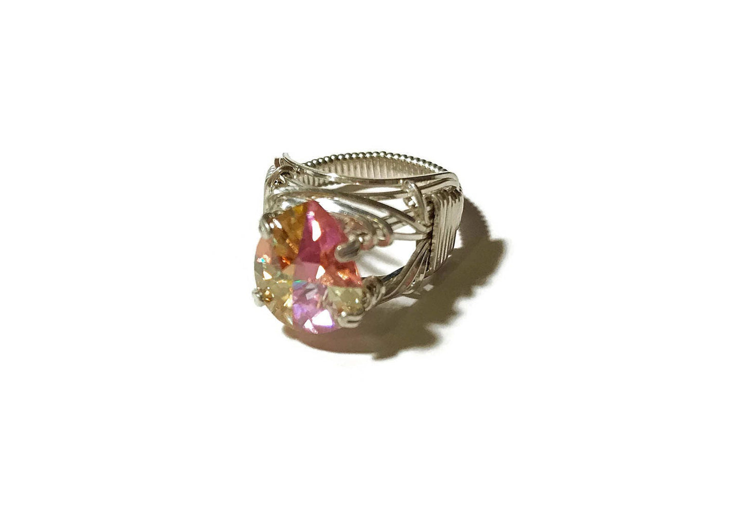 Silver Cubic zirconia solitaire ring