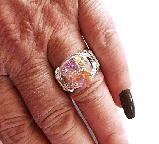 Silver Cubic zirconia solitaire ring