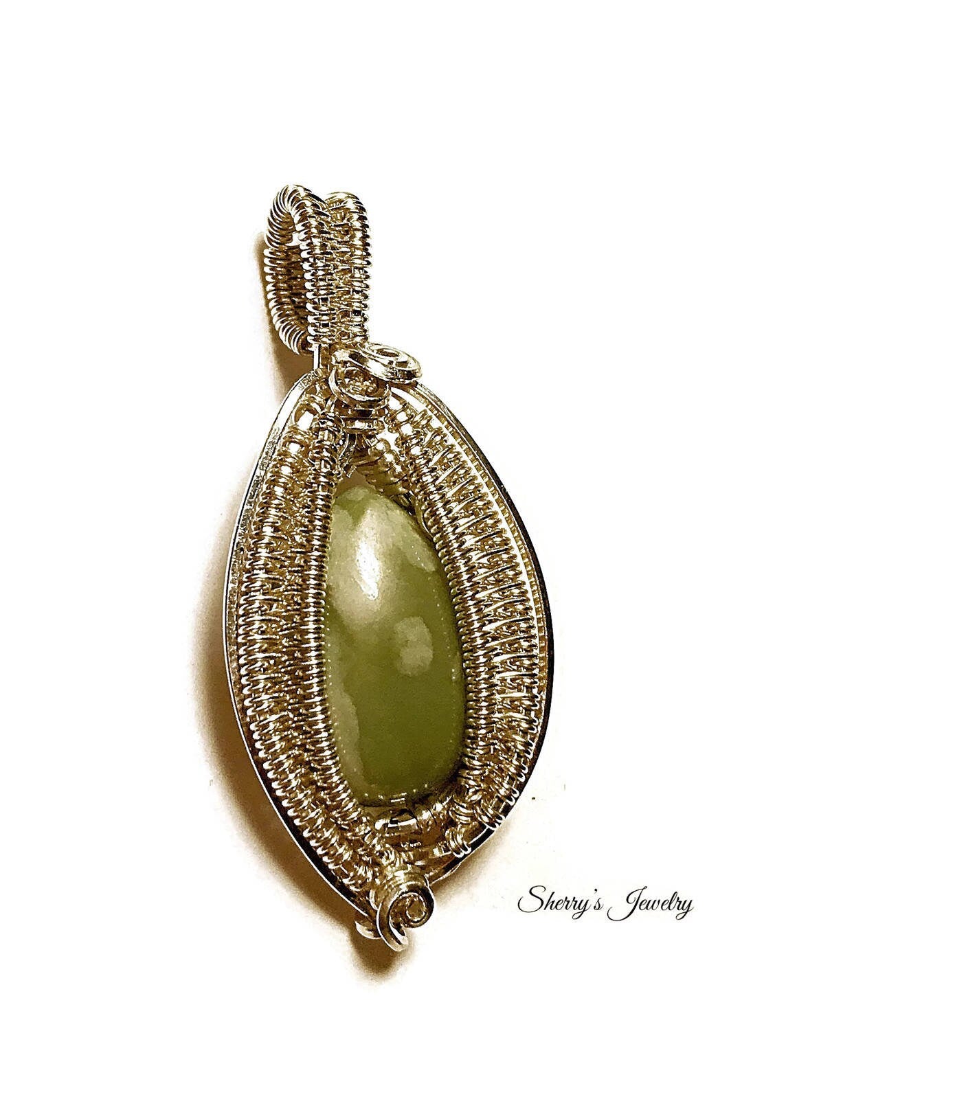 Handmade Sterling silver Peace stone pendant