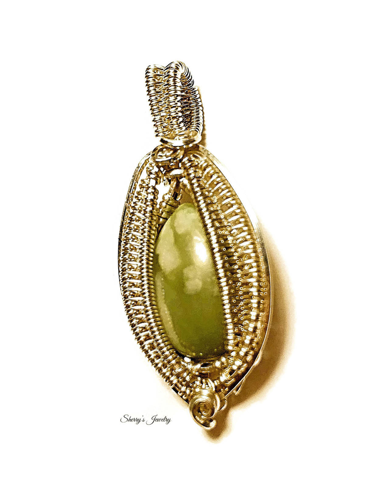 Handmade Sterling silver Peace stone pendant