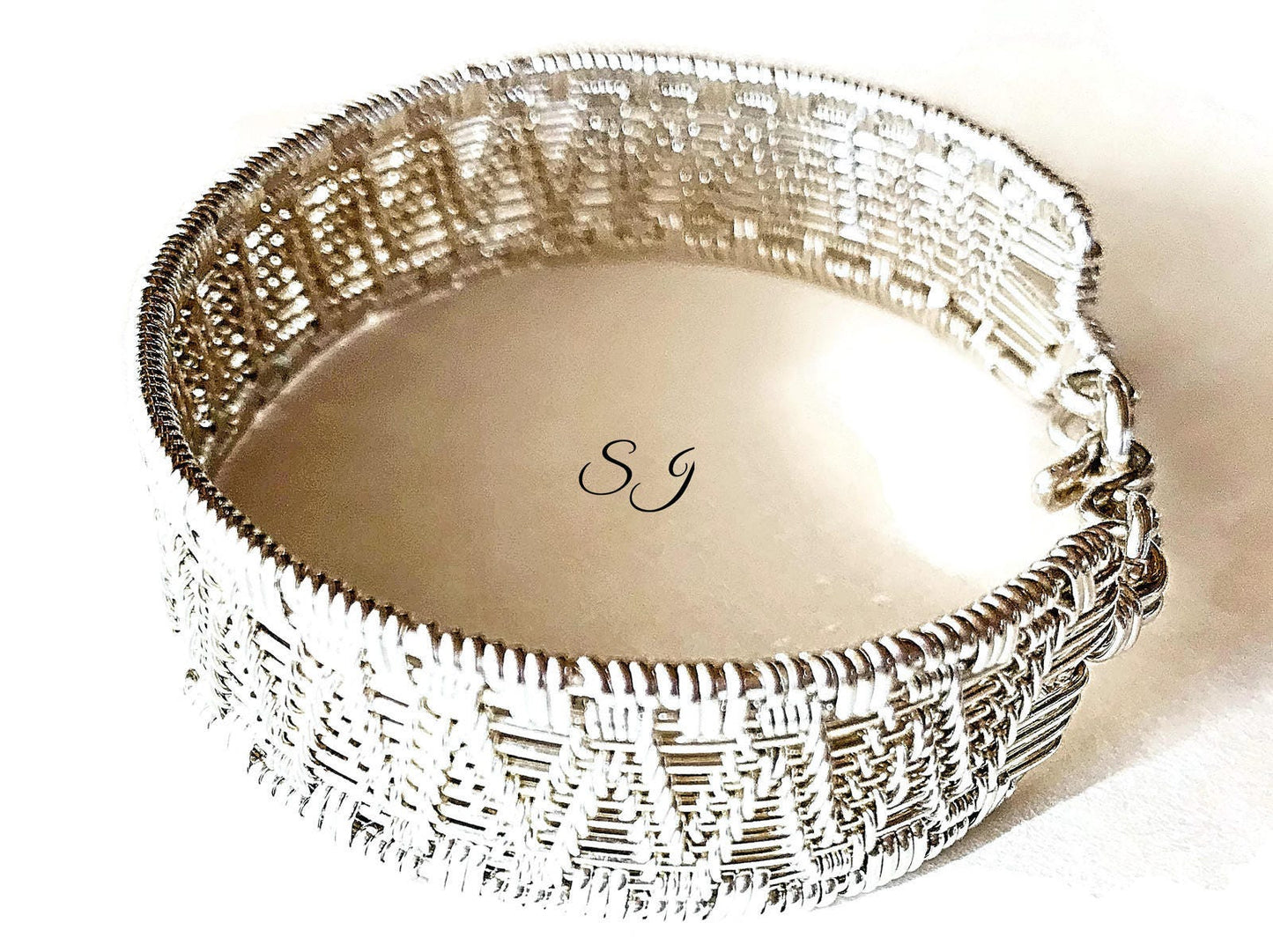 Silver Geometric bangle
