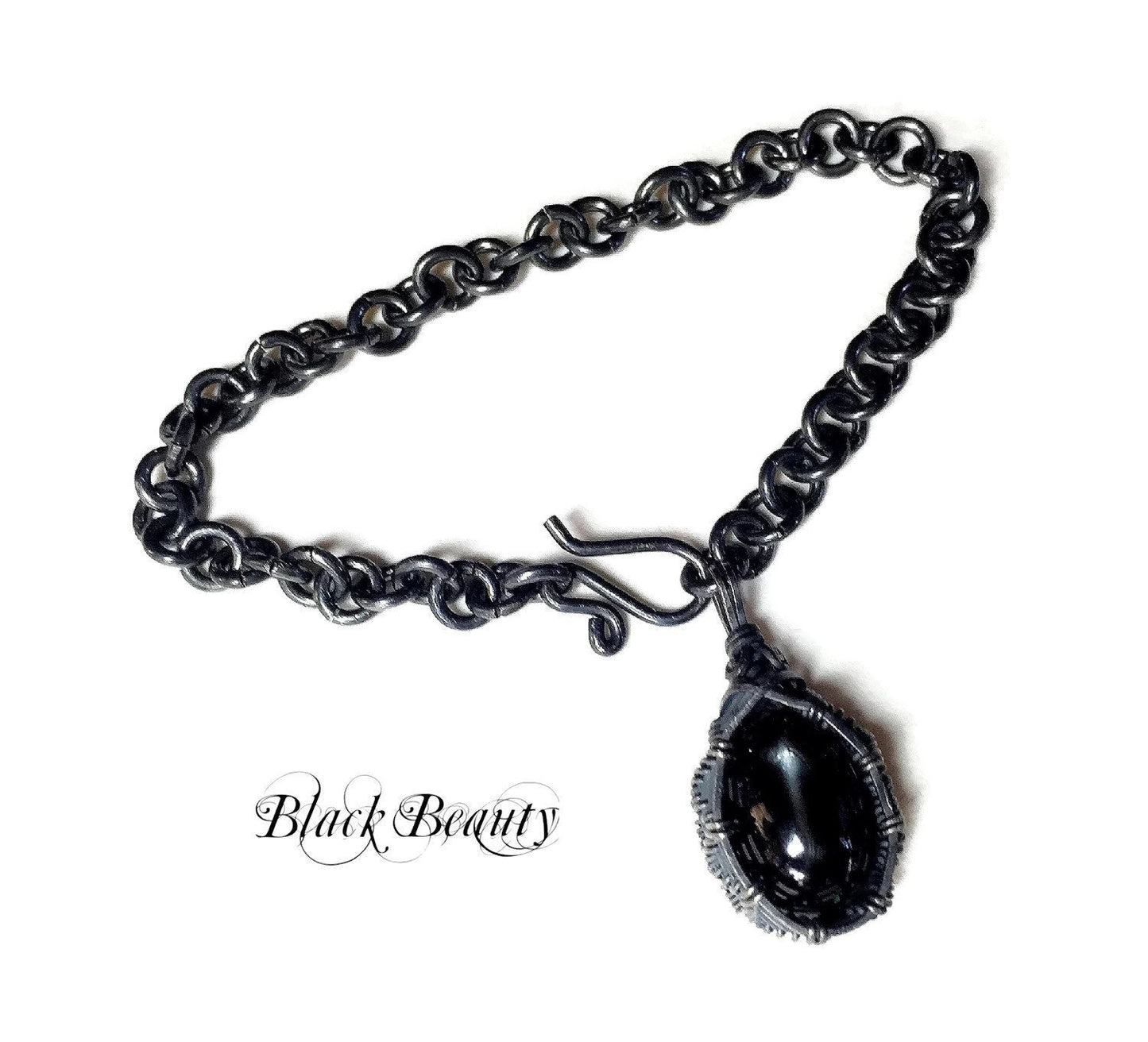 Silver Black Star of India bracelet