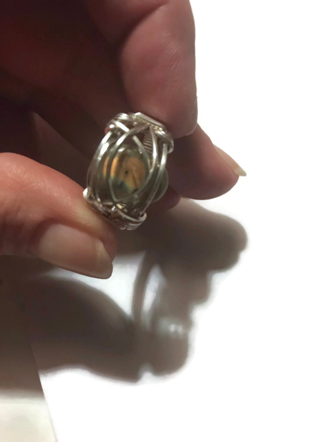 Silver Labradorite Ring