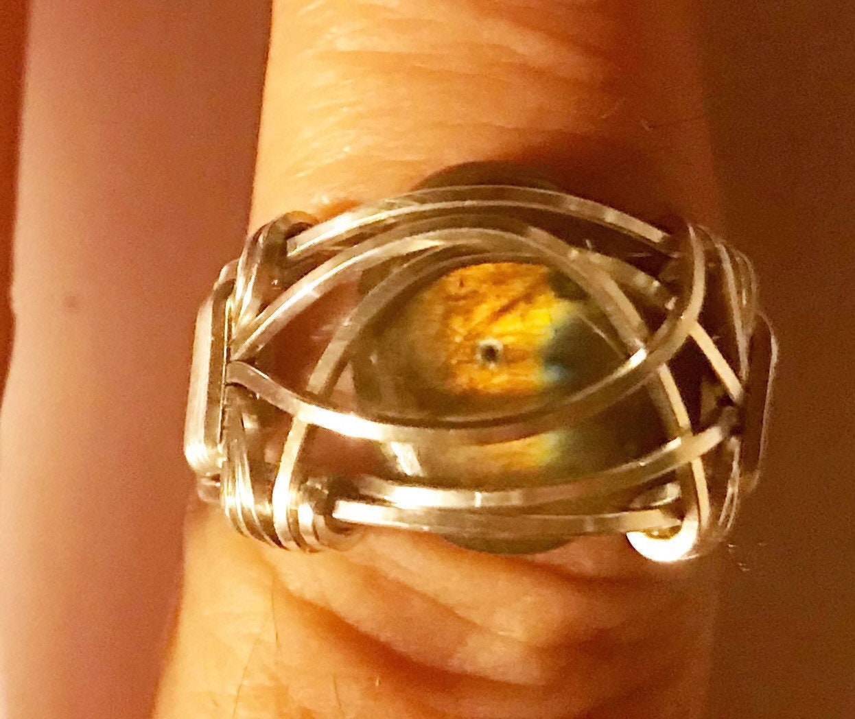 Silver Labradorite Ring
