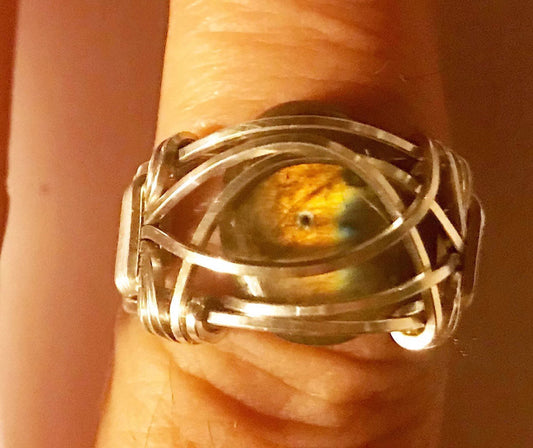 Silver Labradorite Ring