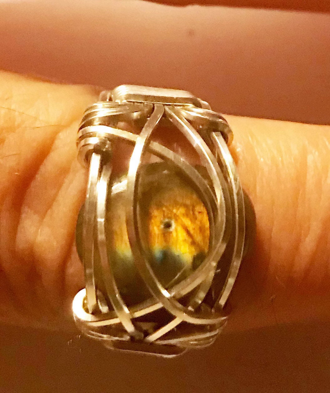Silver Labradorite Ring
