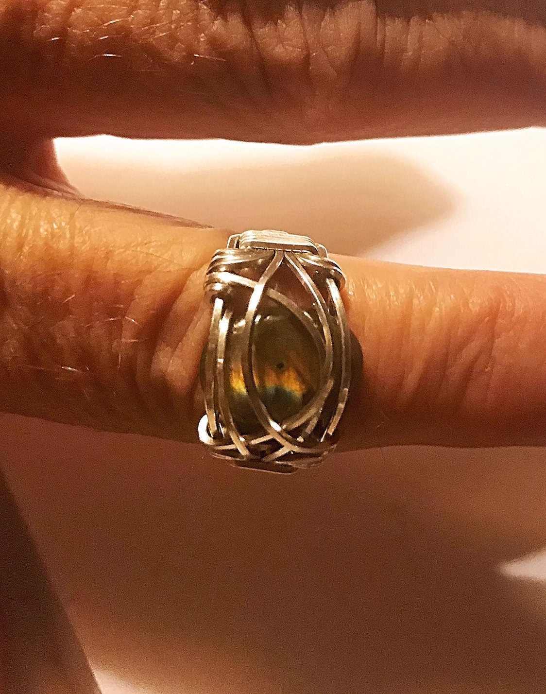 Silver Labradorite Ring
