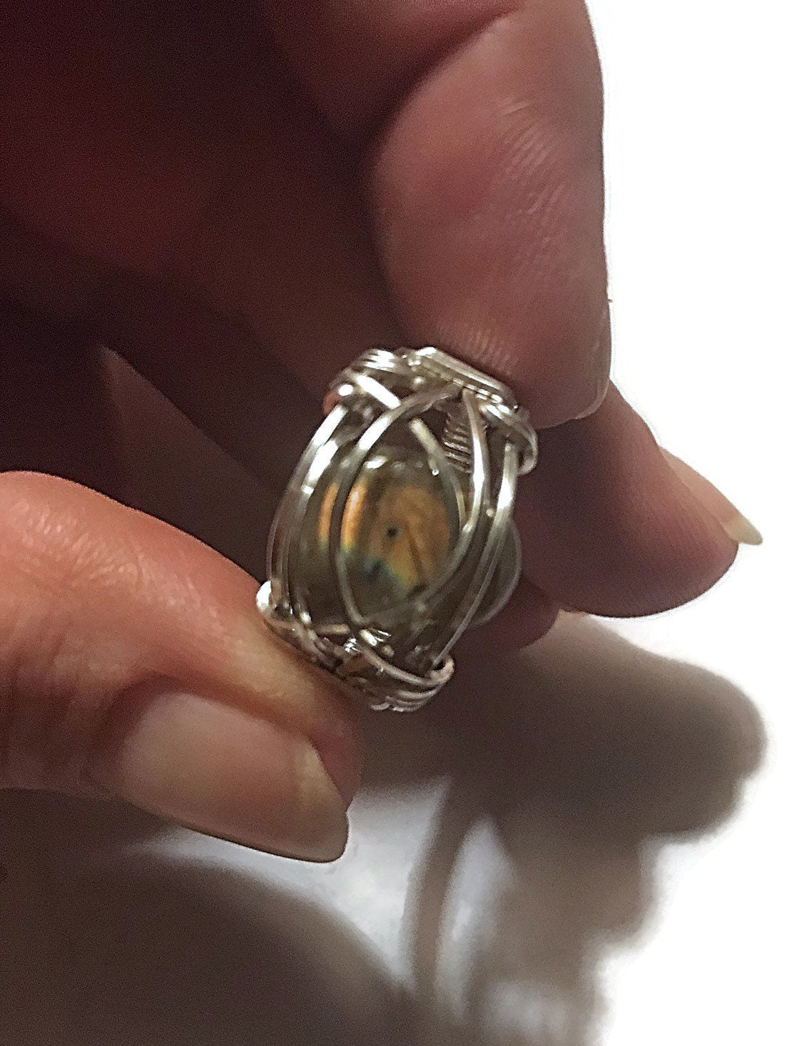 Silver Labradorite Ring