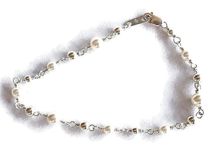 Silver Pearl Necklace Set