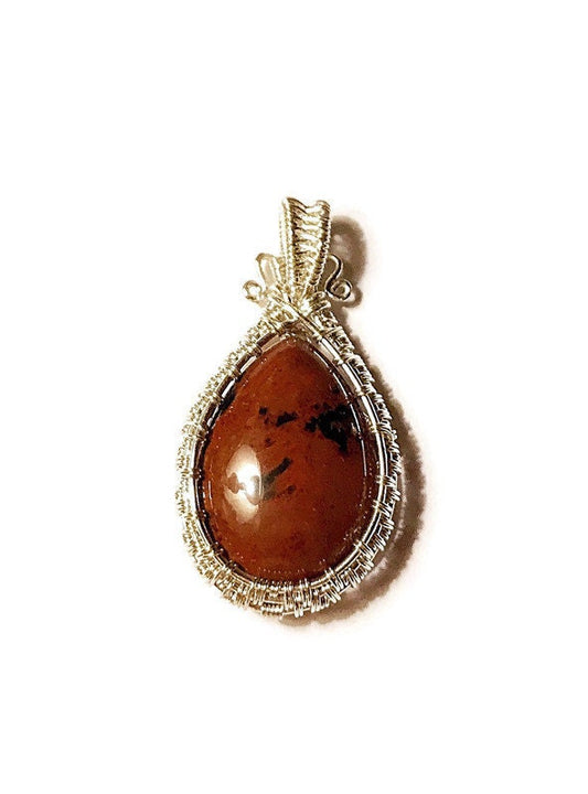 Silver Mahogany Obsidian pendant