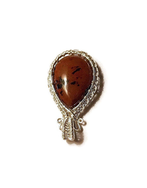 Silver Mahogany Obsidian pendant