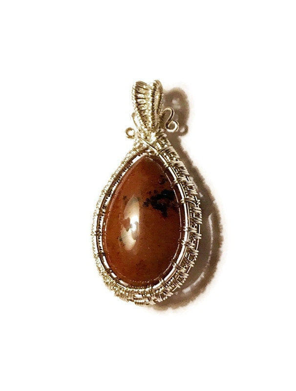 Silver Mahogany Obsidian pendant