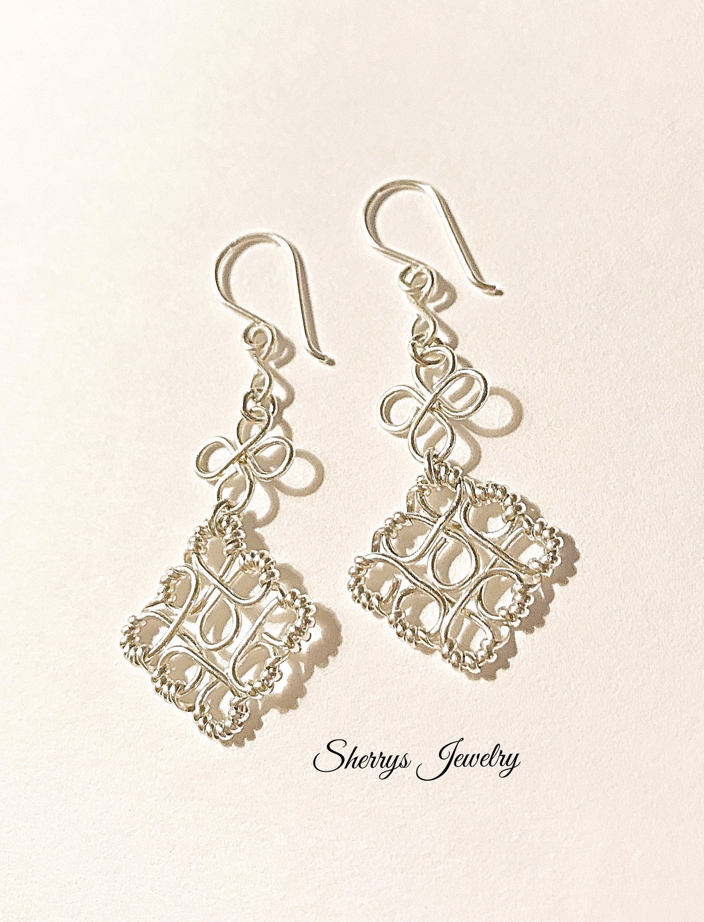 Silver Filigree chandelier earrings