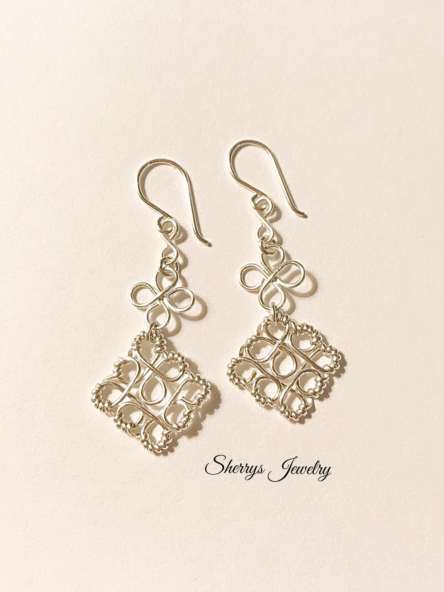 Silver Filigree chandelier earrings