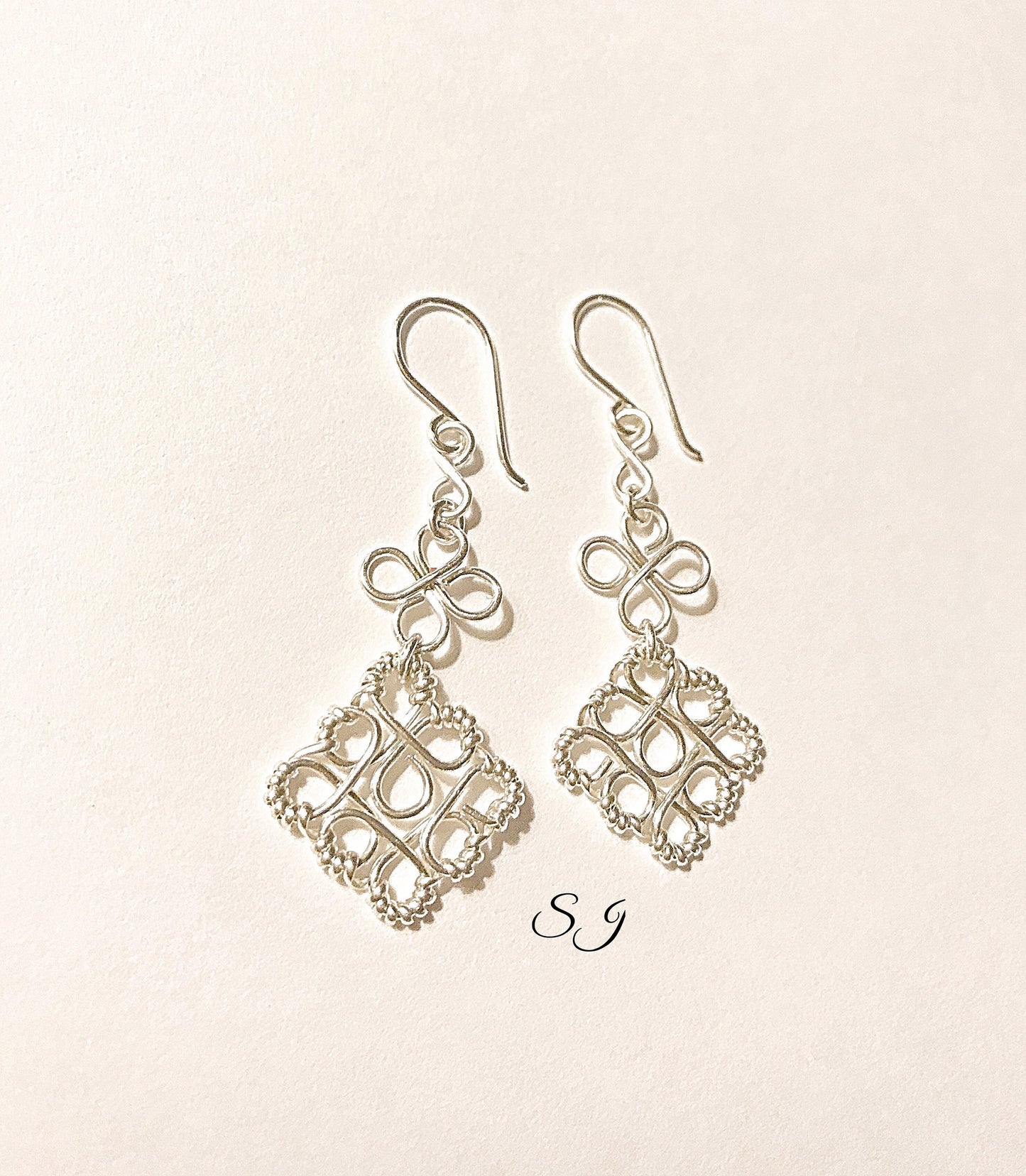 Silver Filigree chandelier earrings