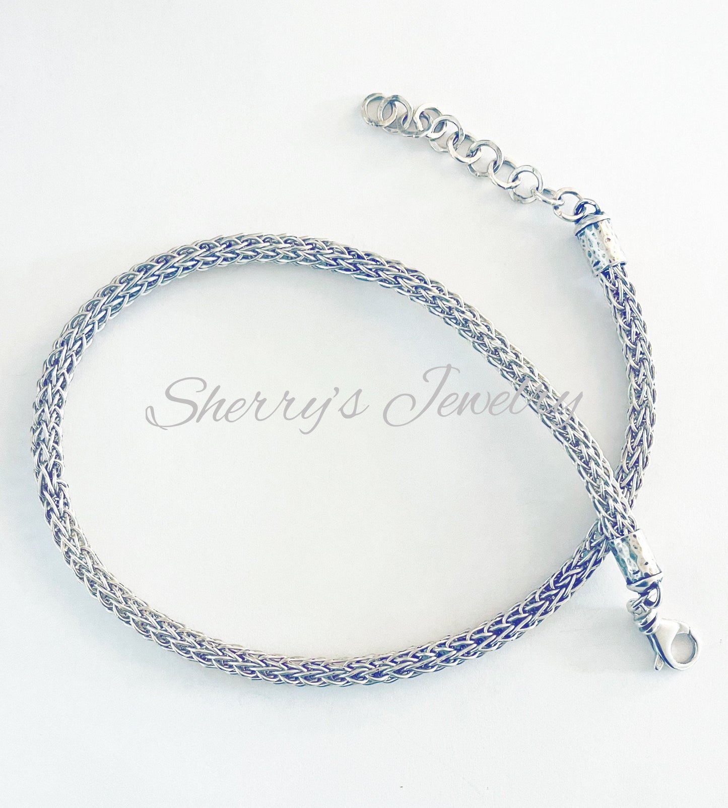 Silver Viking knit choker