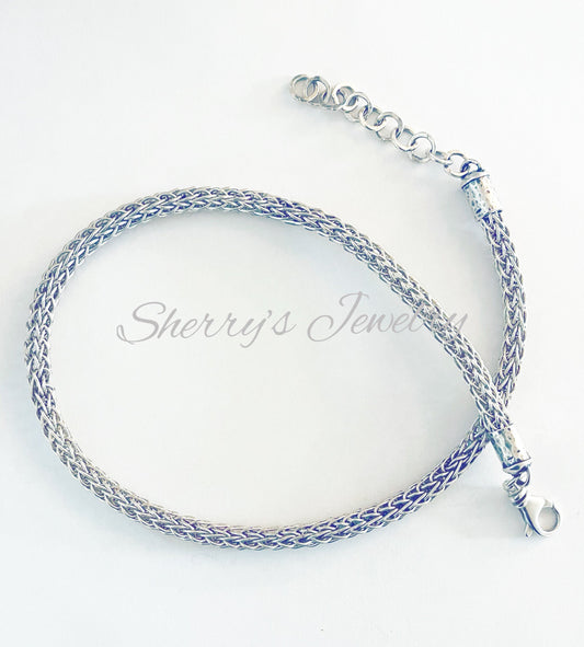 Silver Viking knit choker