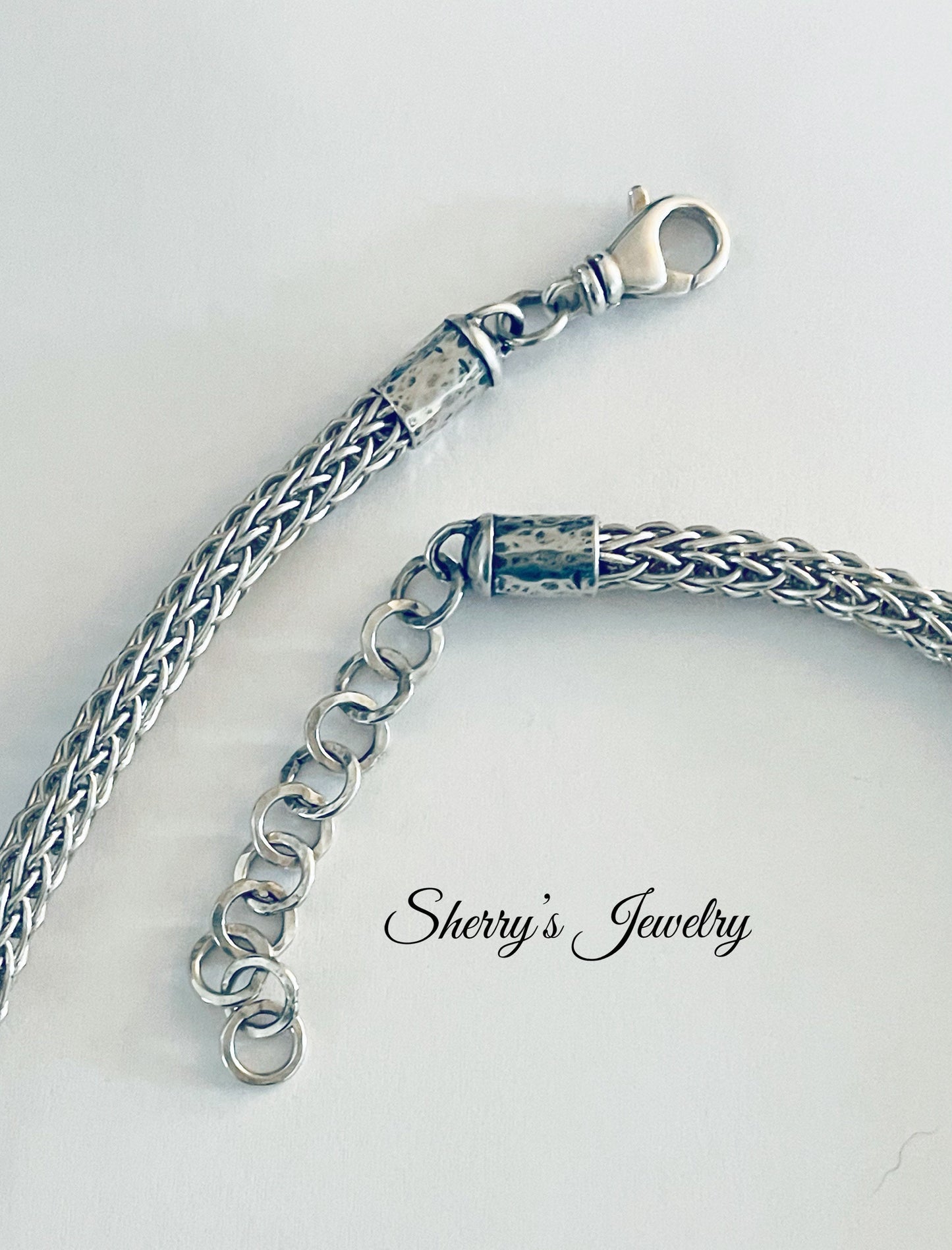 Silver Viking knit choker