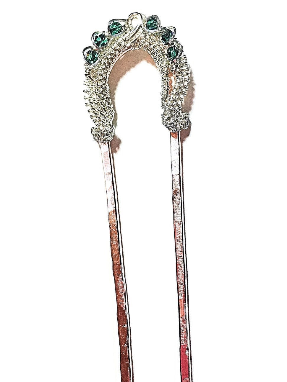 Silver Swarovski crystal hair pin