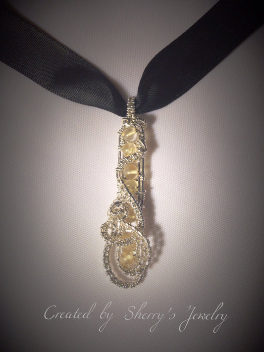 Silver Citrine Pendant