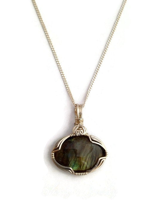 Silver Labradorite Pendant