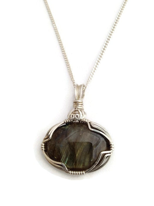 Silver Labradorite Pendant