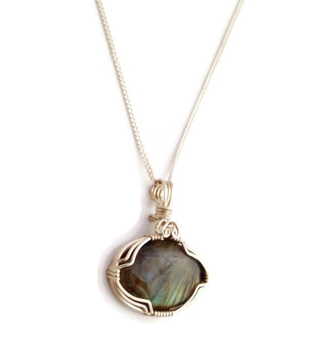 Silver Labradorite Pendant