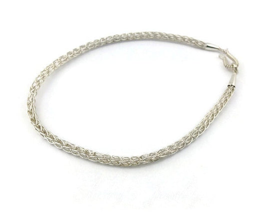 Silver Viking knit anklet