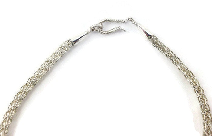 Silver Viking knit anklet