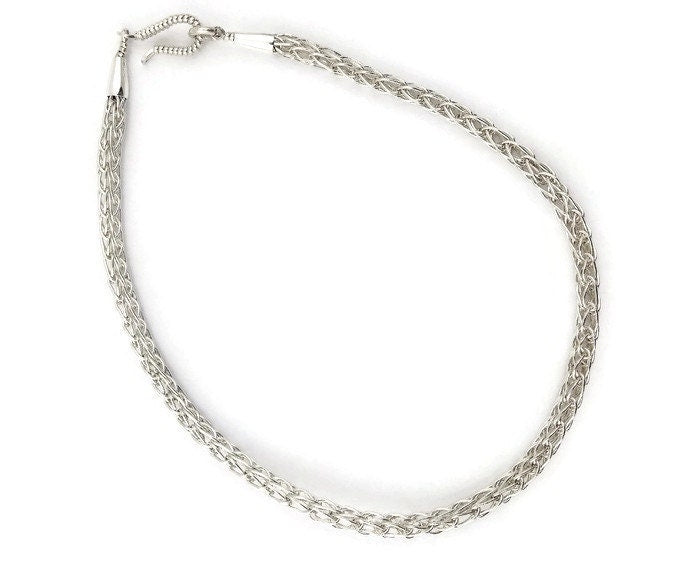 Silver Viking knit anklet
