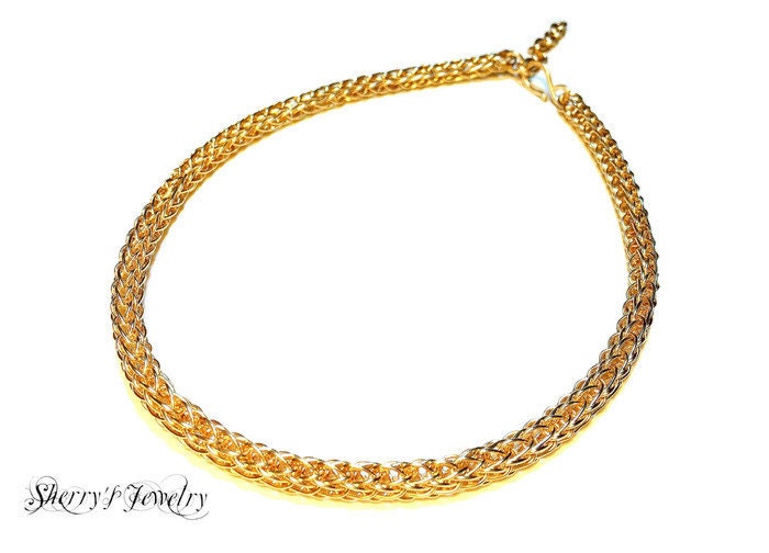 14kt Gold viking knit chain