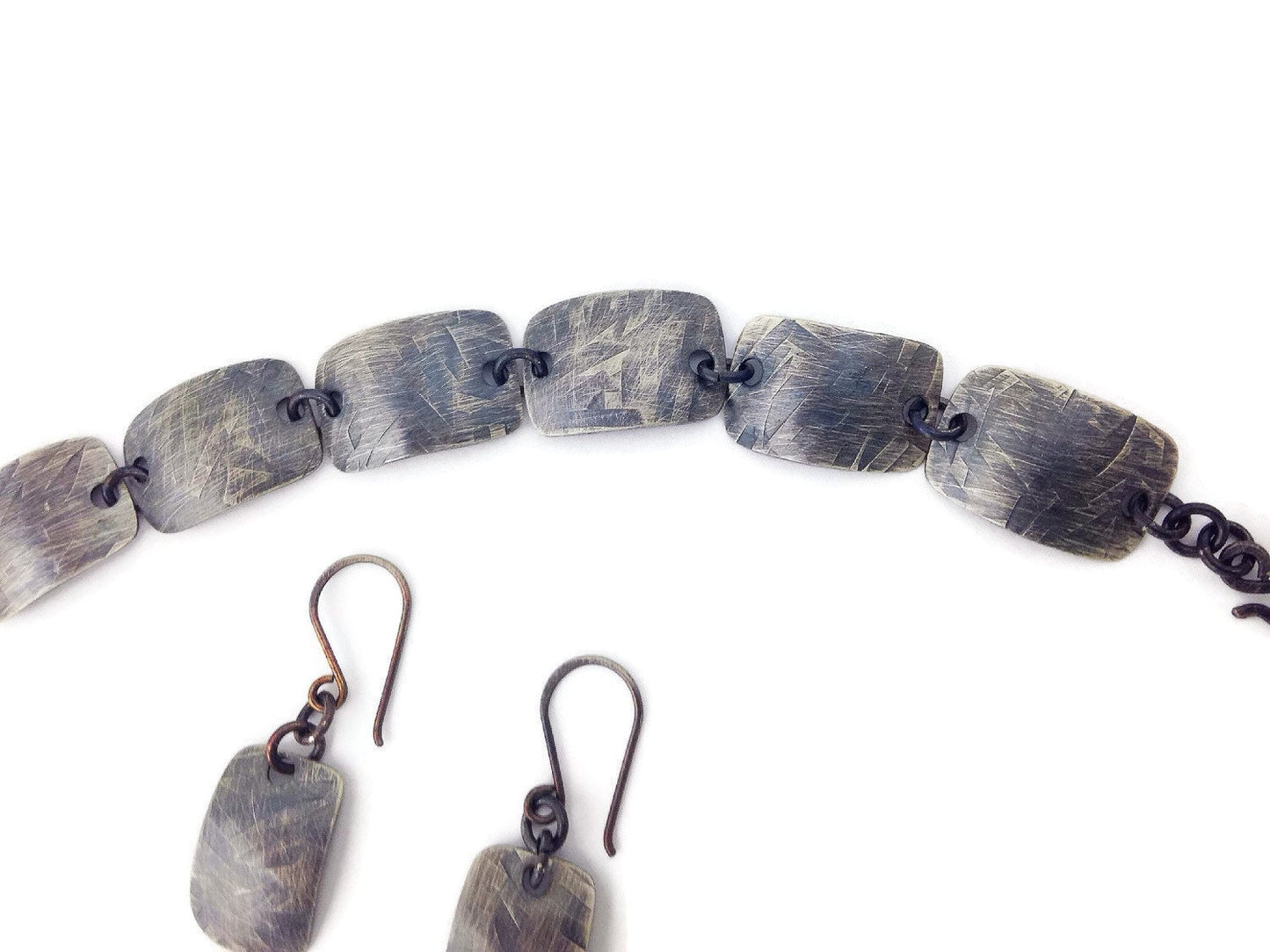 Silver Vintage bracelet and earring set