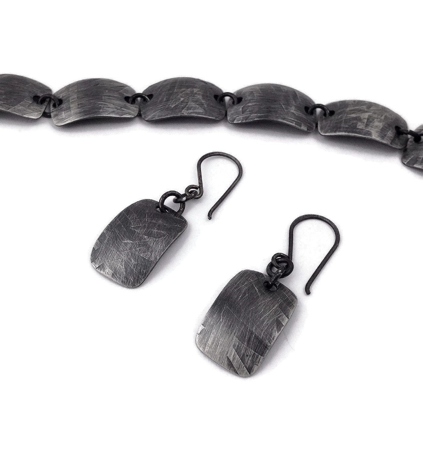 Silver Vintage bracelet and earring set