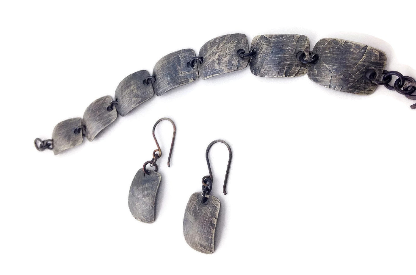 Silver Vintage bracelet and earring set