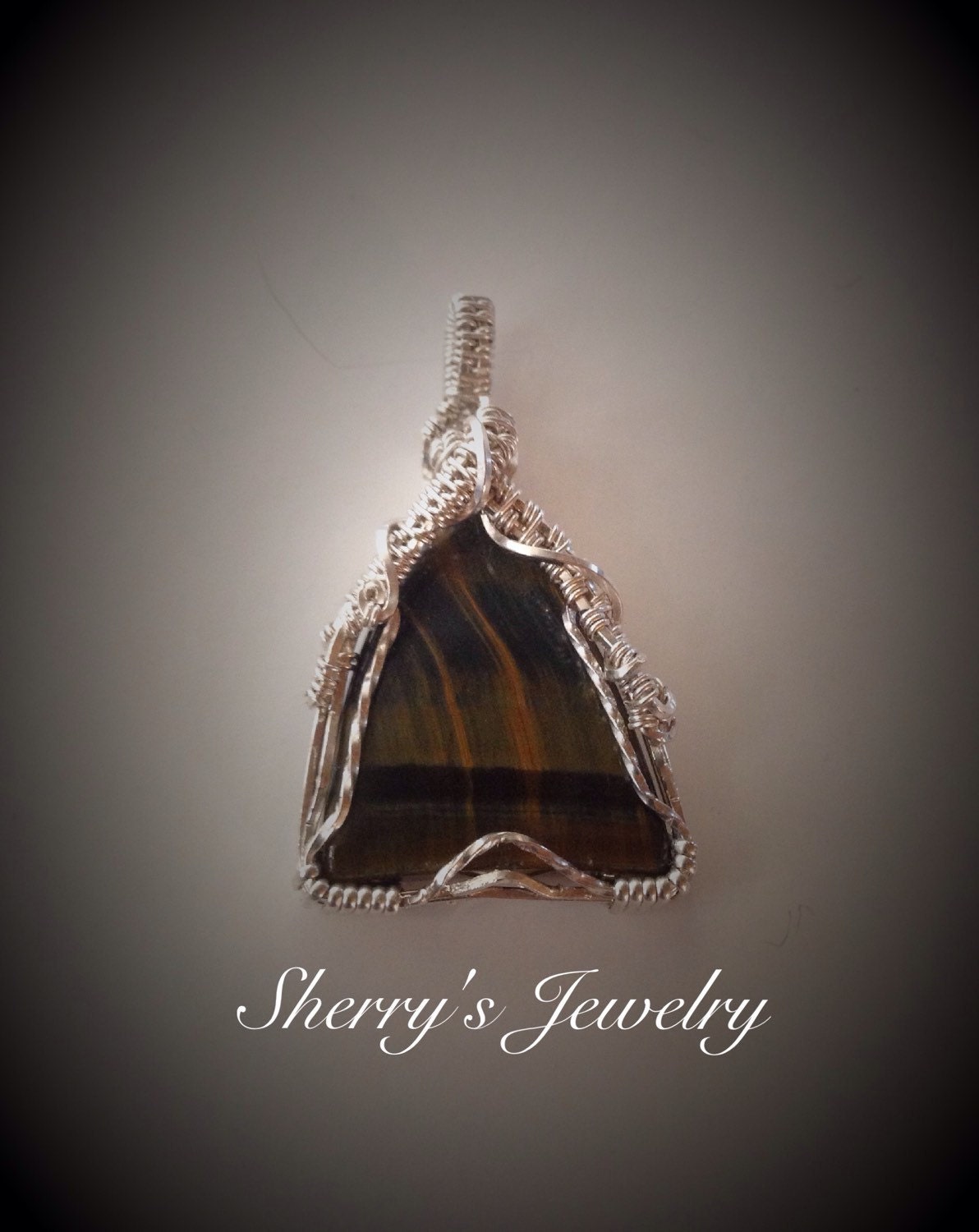 Sterling silver Tiger Eye Gemstone pendant