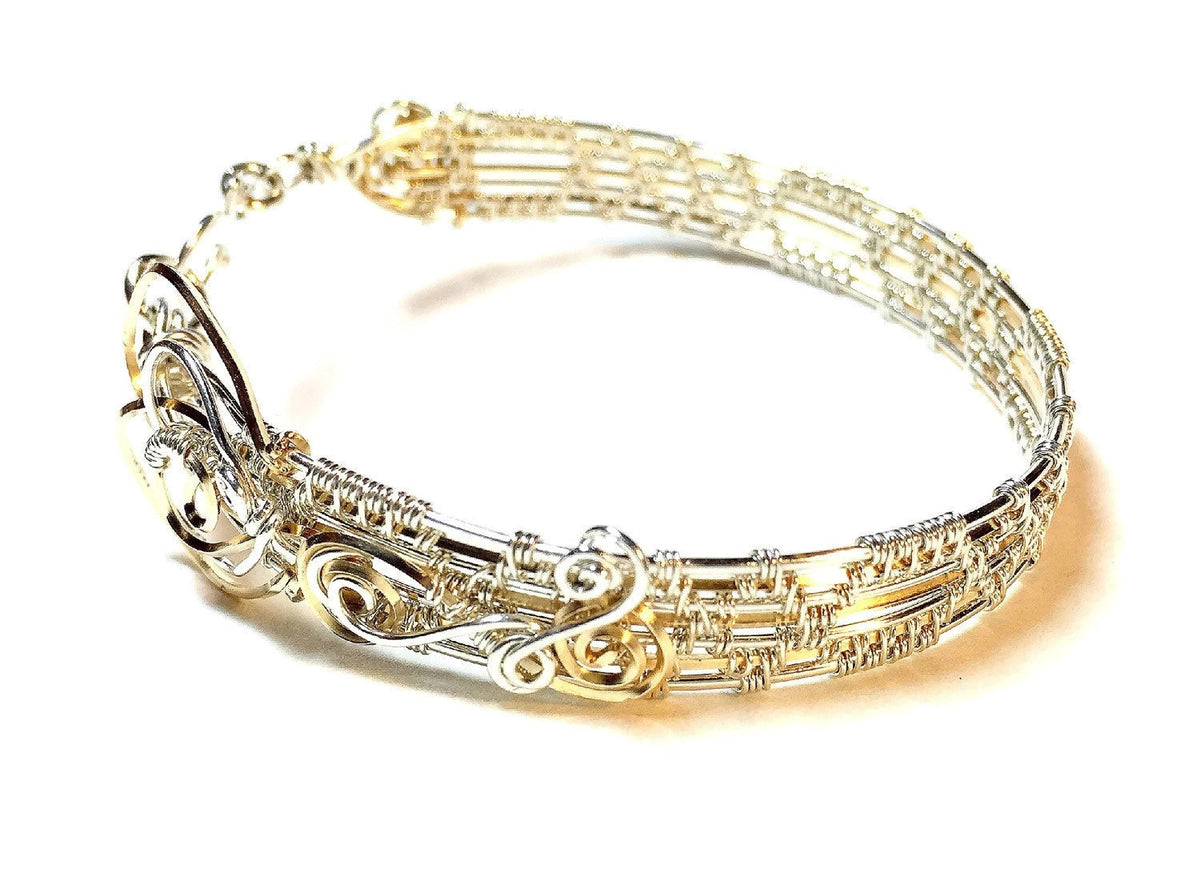 14kt Gold and Silver bangle